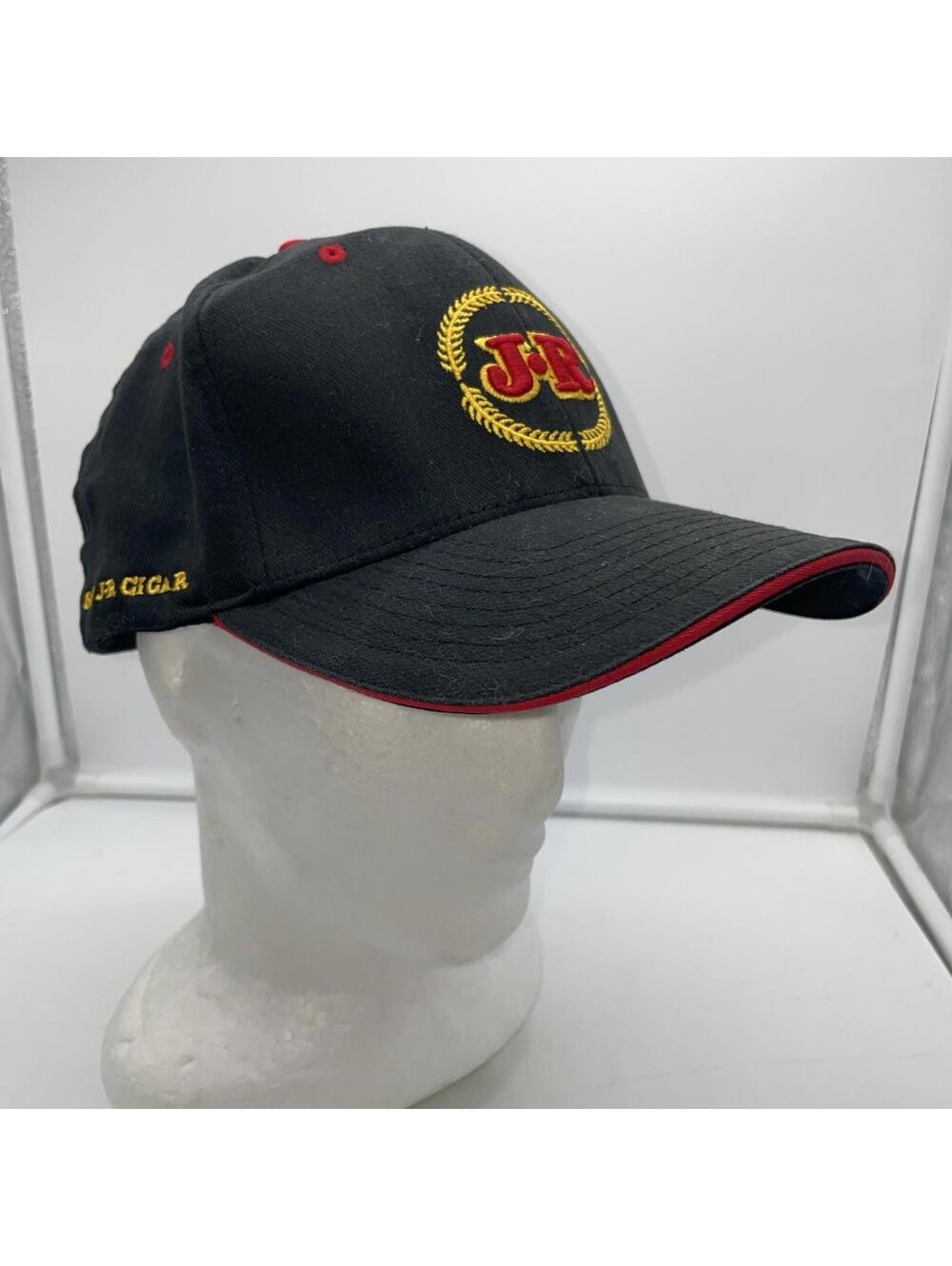 JR Cigars Cigar Black & Red Baseball Flexfit Cap Hat Smoking OSFA One Size